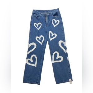 Jeans w/ heart pattern